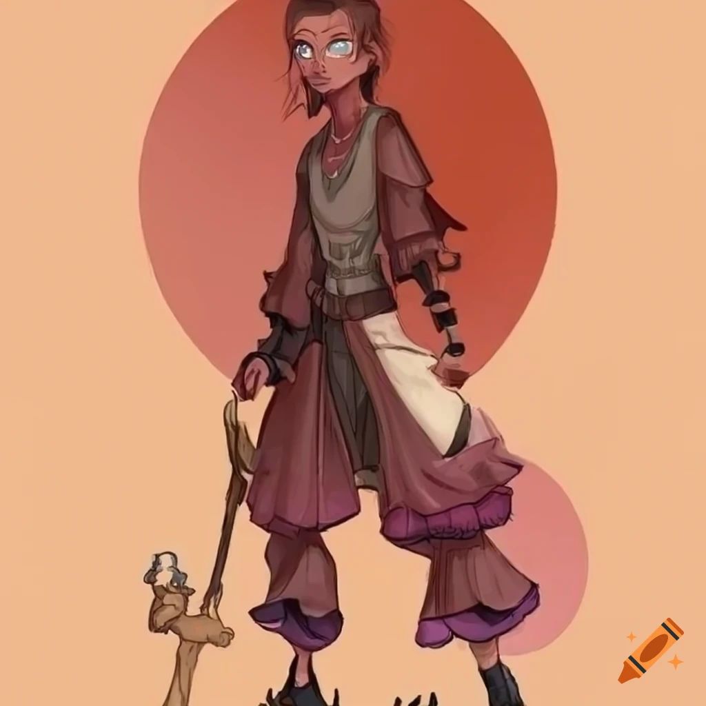 Character design layout showing fullbody from all sides on Craiyon