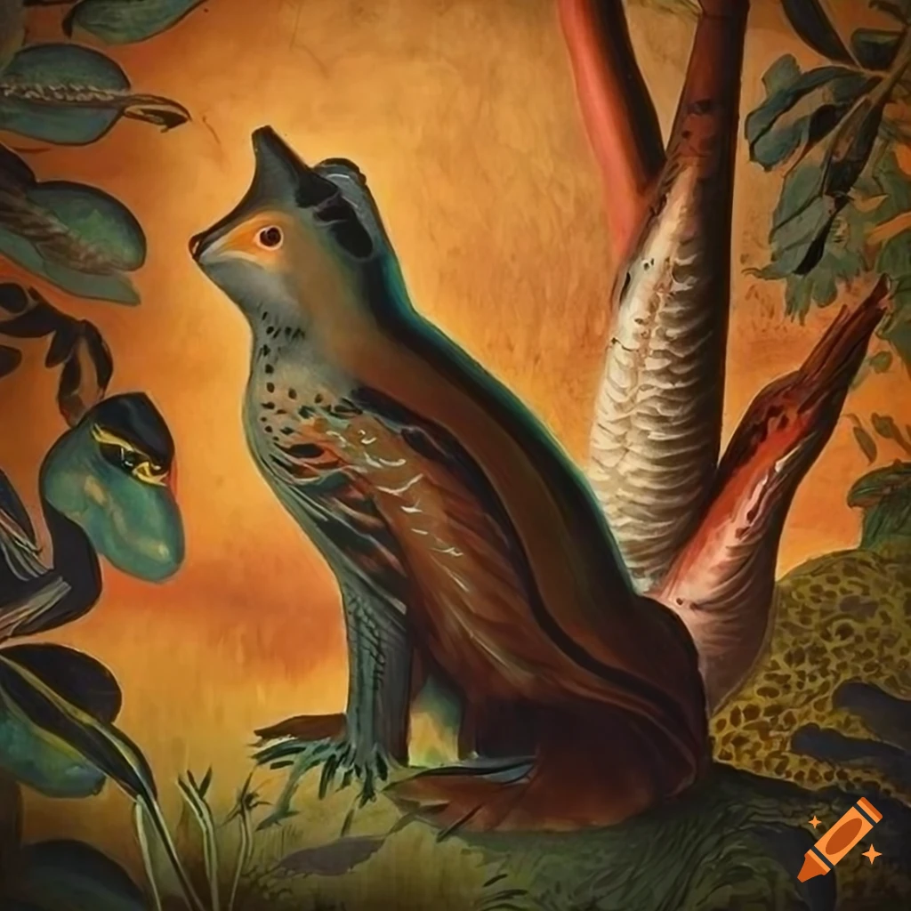 West of Eden wilderness painting inspired by Salish motifs