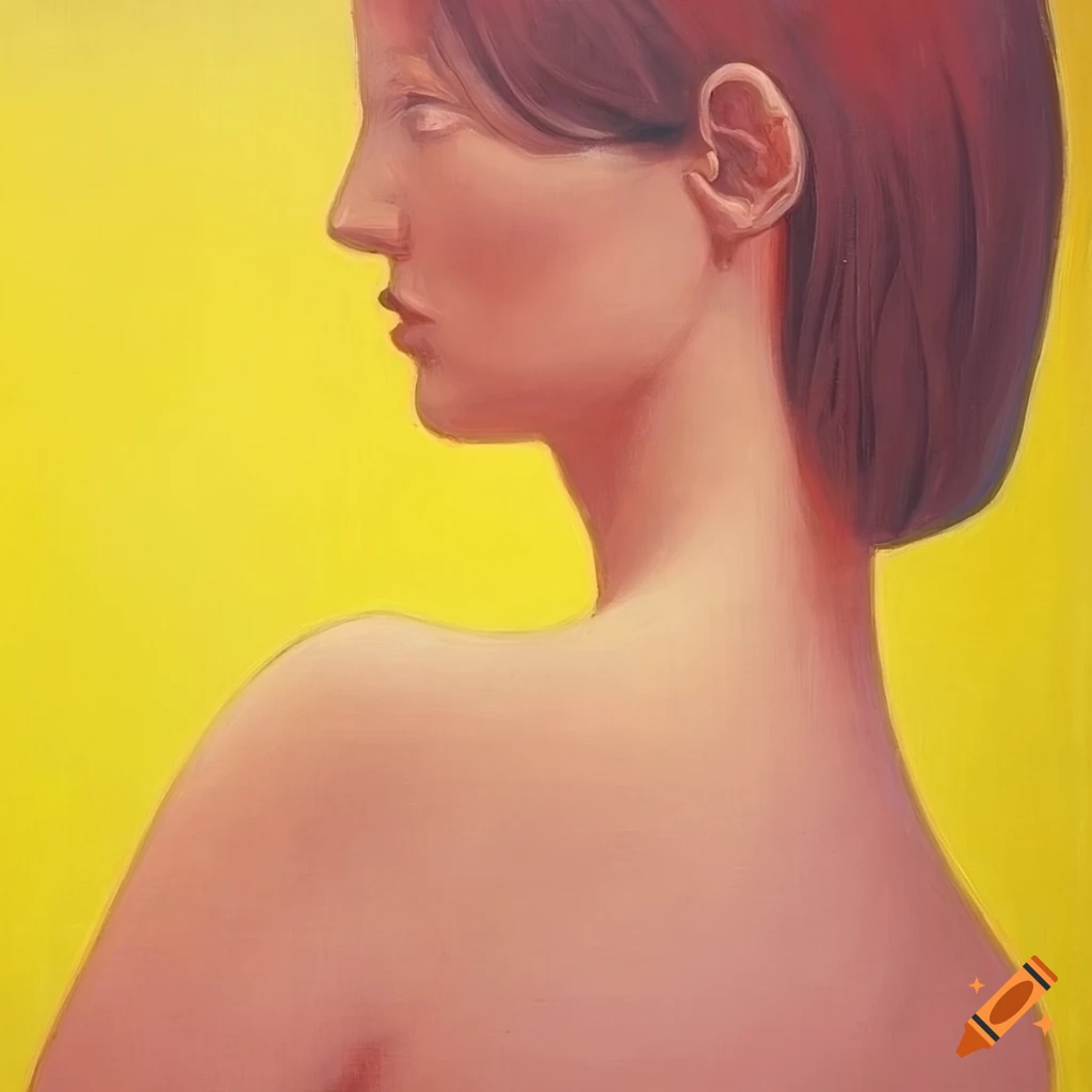 French woman in casual style by George Tooker, bright colors