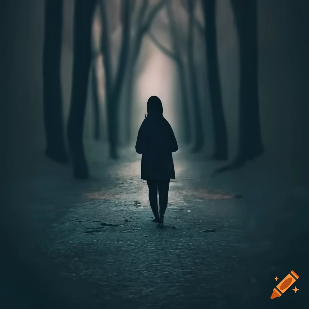 Person walking alone along a path, conveying solitude and introspection