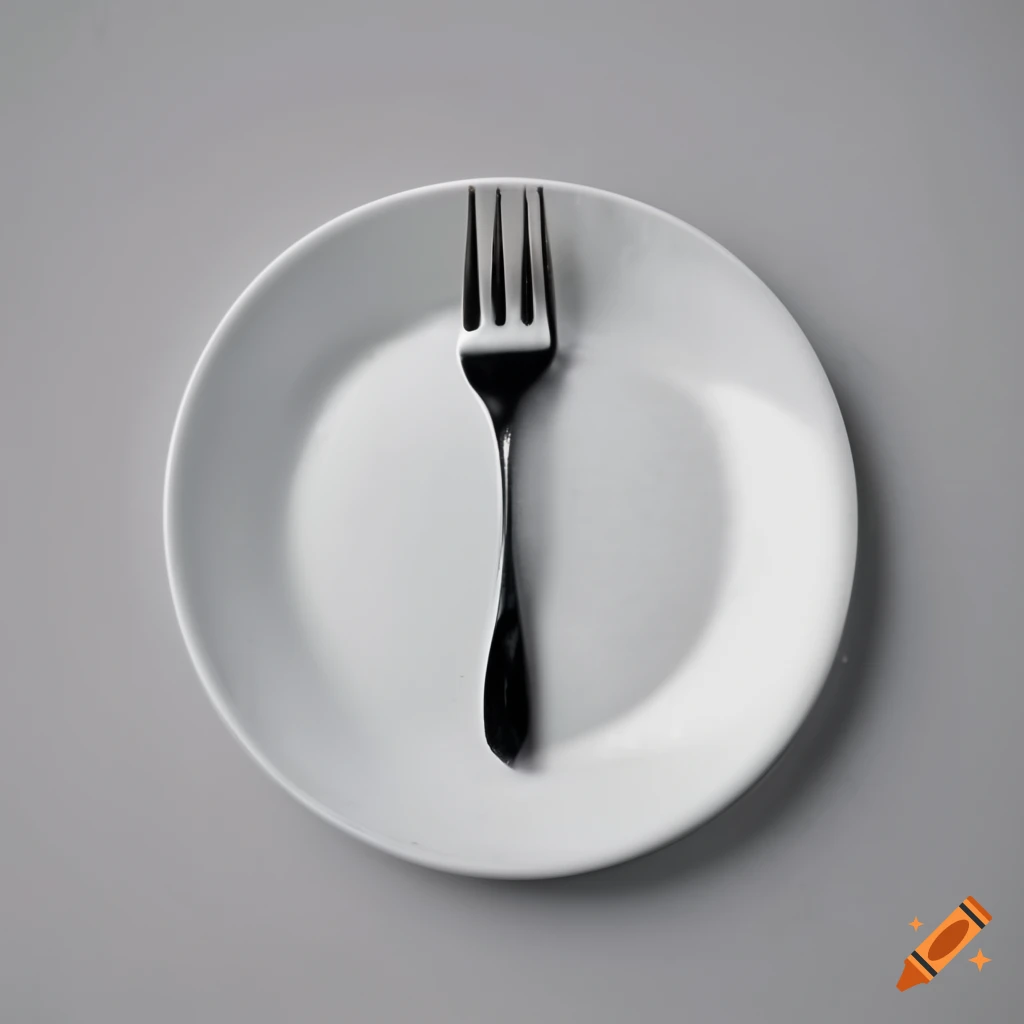 Fork under a plate on Craiyon