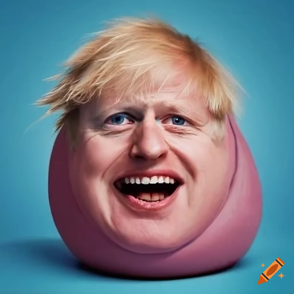 Boris johnson with a bean bag on his head on Craiyon