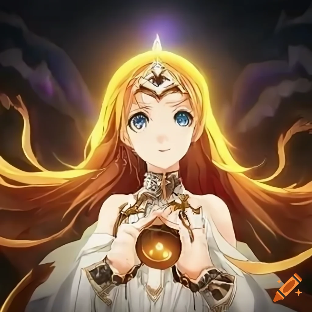 Ethereal Anime Scientist Divine Goddess Balancing Knowledge and Wisdom |  MUSE AI
