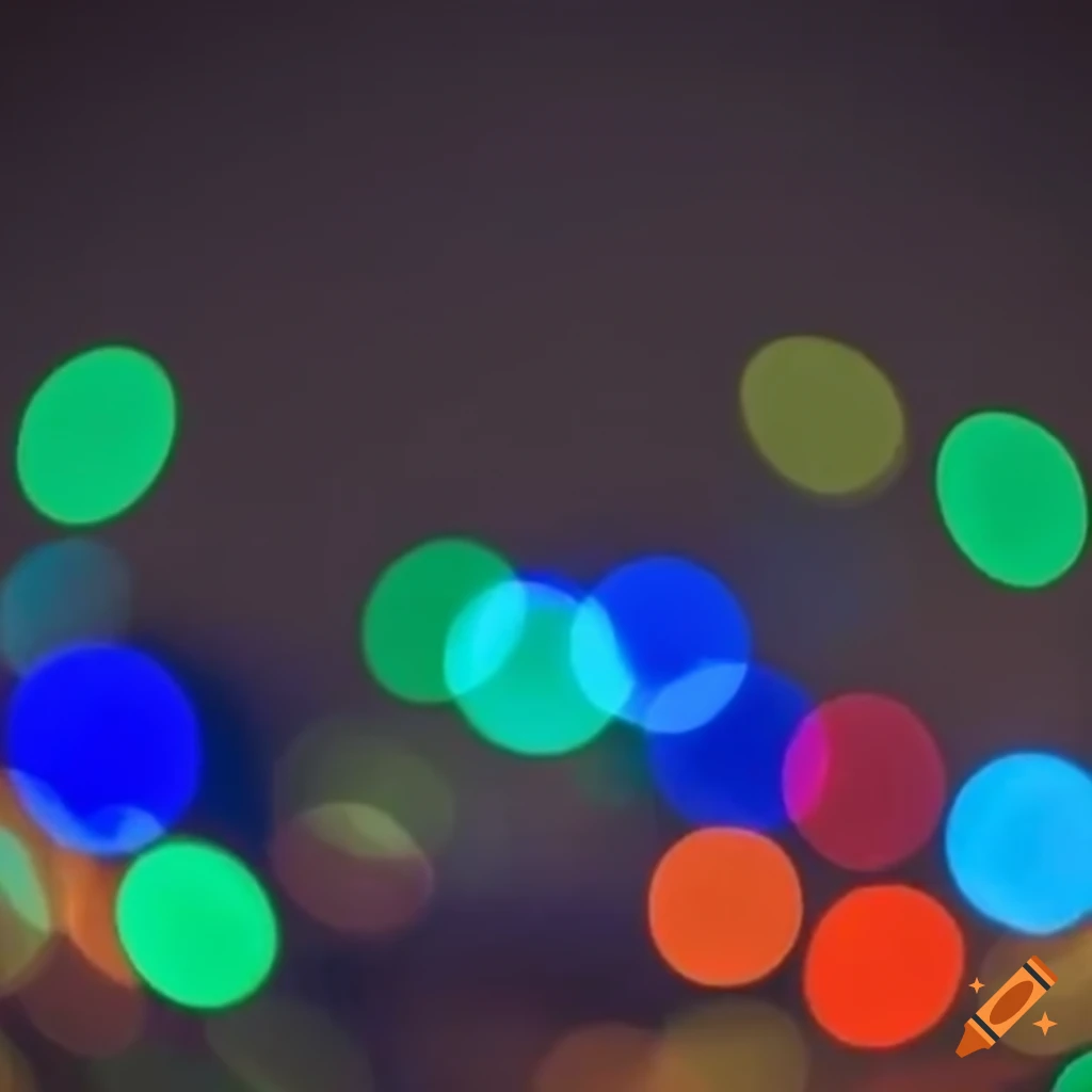 Defocused colored lights at night