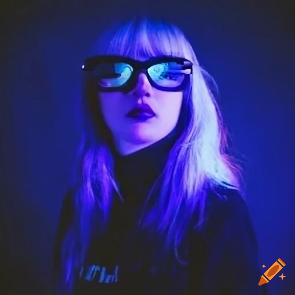Alternative girl with white bangs and unique style