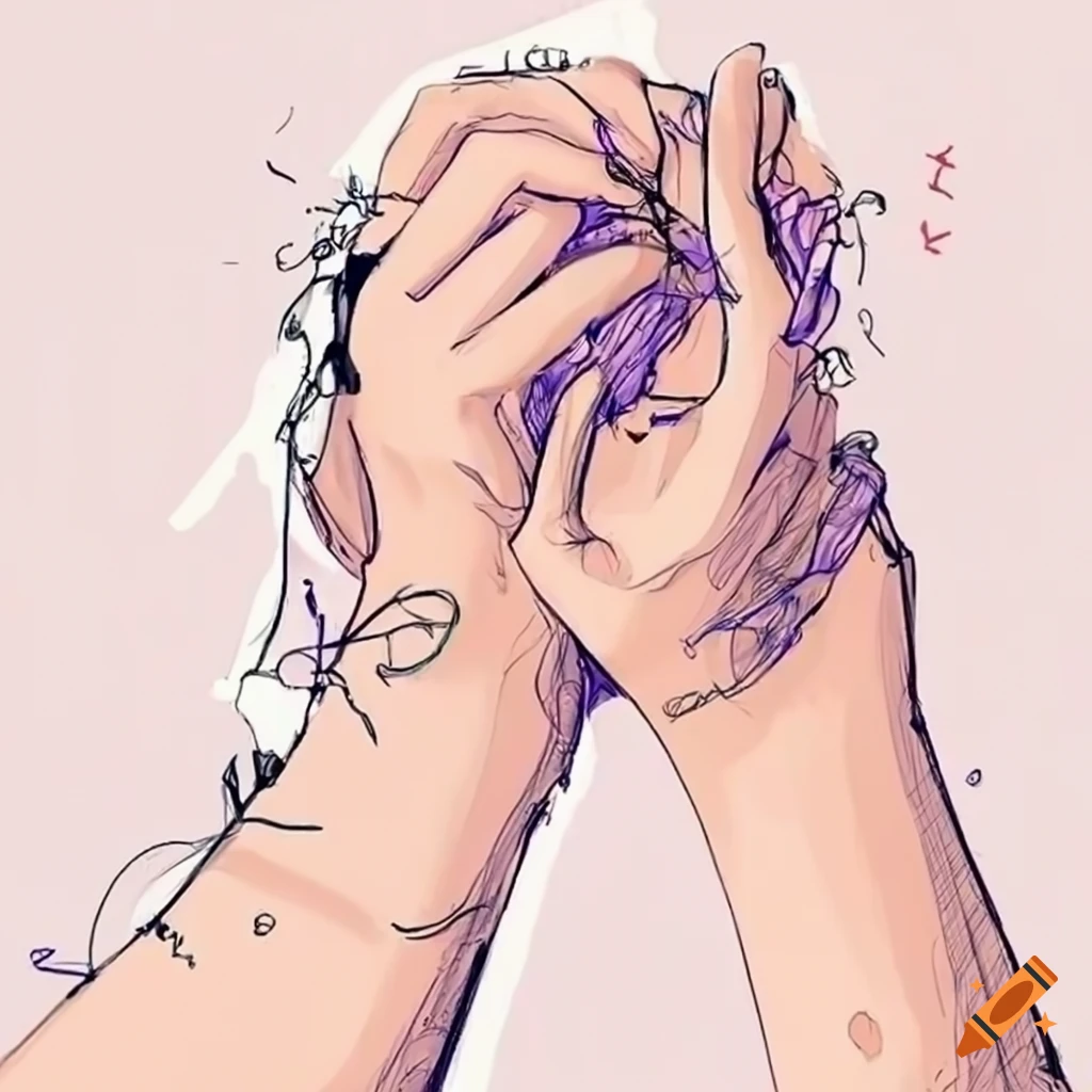 Hands doodles for clean line art donation
