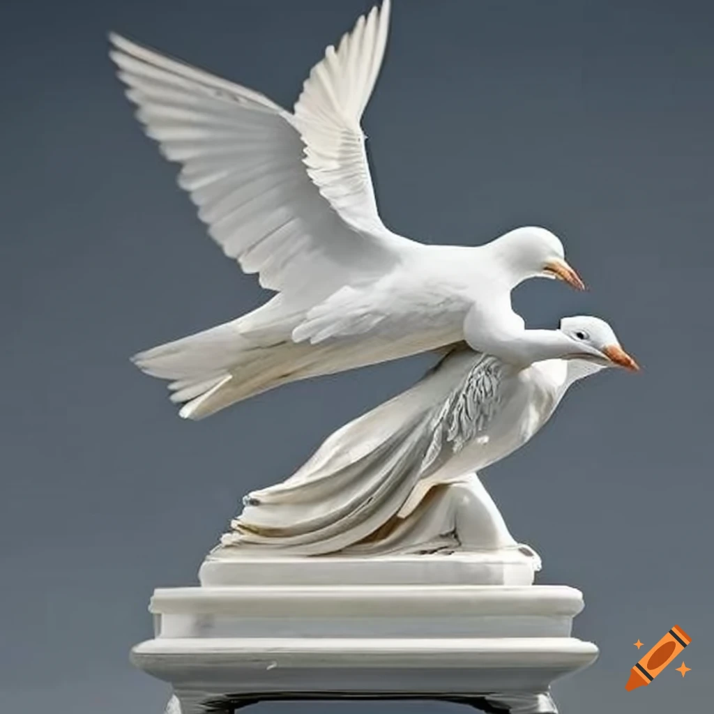 Antonio Canova sculpture of white doves on Craiyon