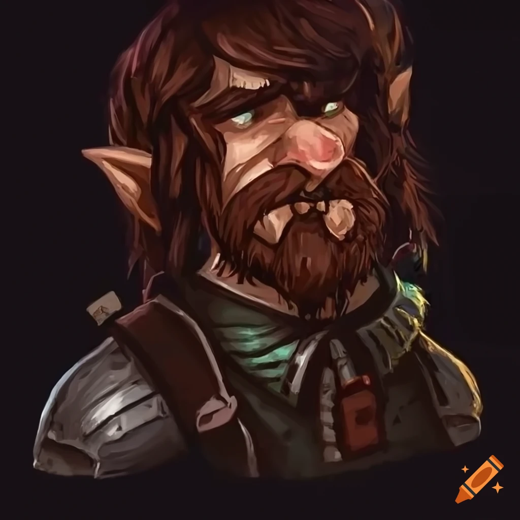 Fantasy gnome artificer working with metal