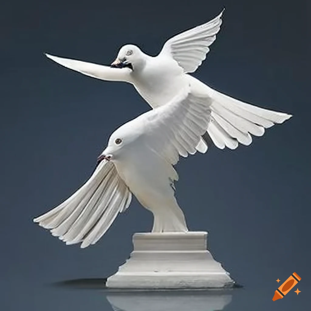 Antonio canova sculpture of white doves on Craiyon