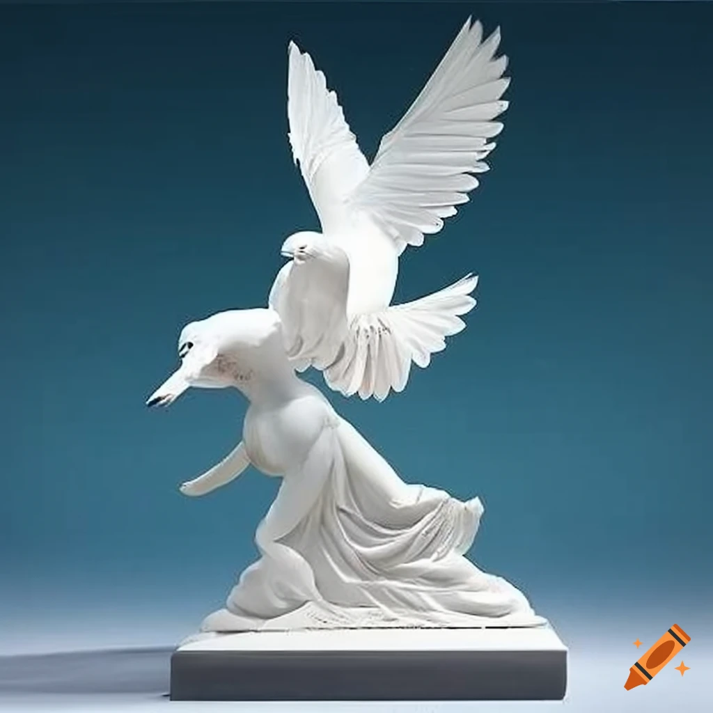Antonio canova sculpture of white doves on Craiyon