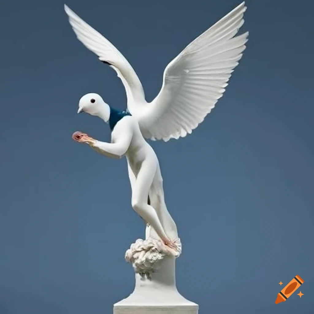 Antonio canova sculpture of white doves on Craiyon