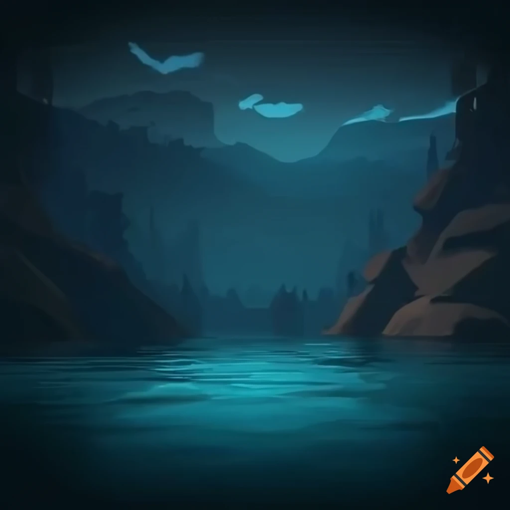 Streaming game background with a flowing stream on Craiyon