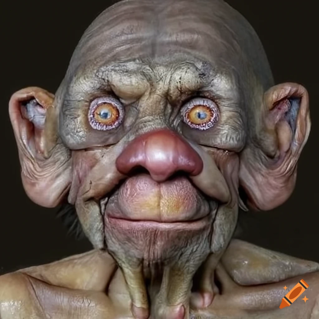 Man with unique features and character