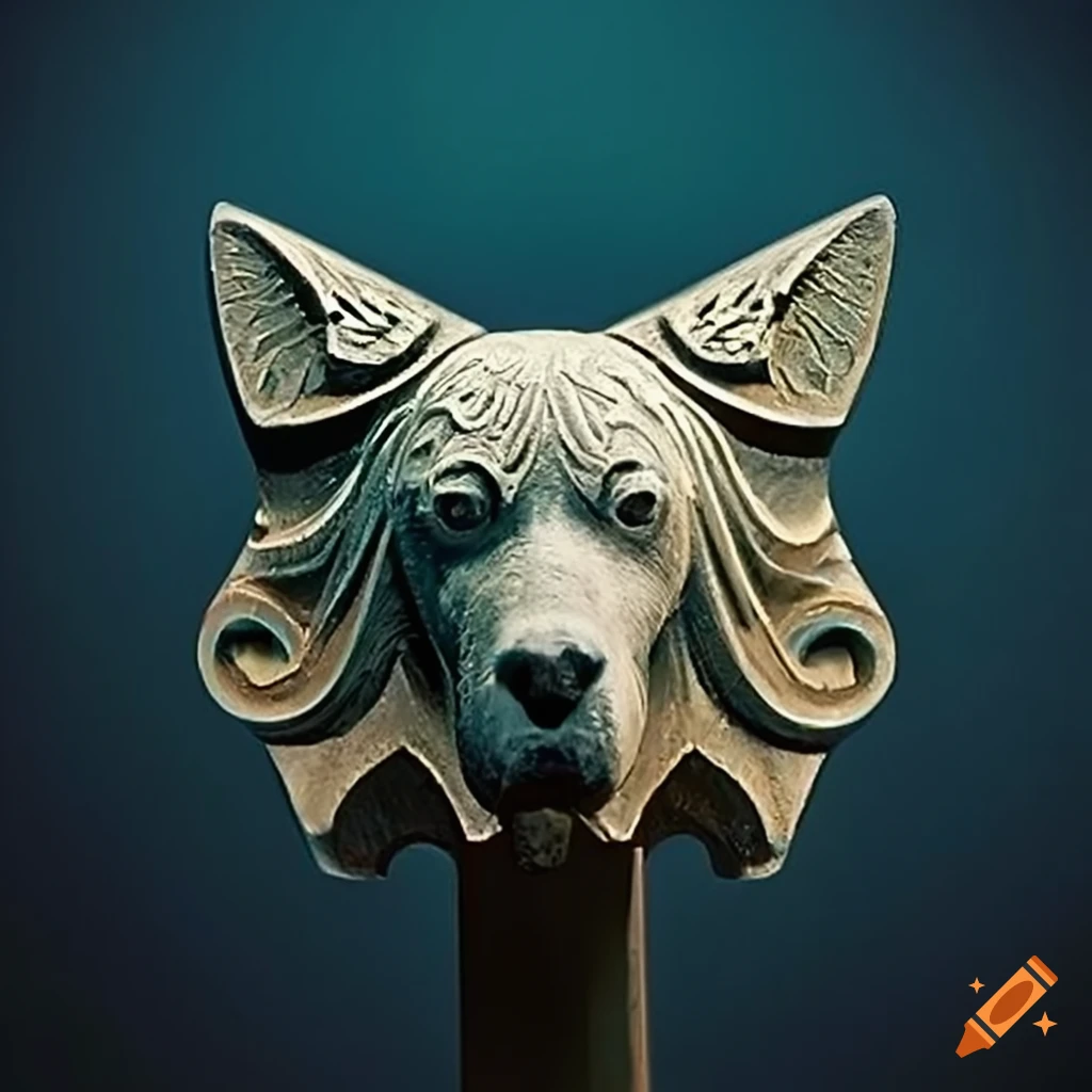 Architectural Stave carving style with a moth dog motif and stunning focal depth