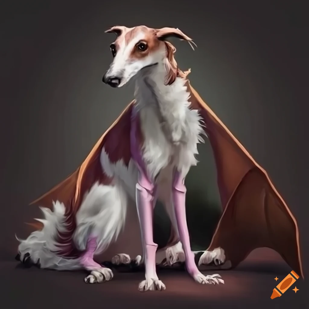 Hybrid creature between dragon and borzoi