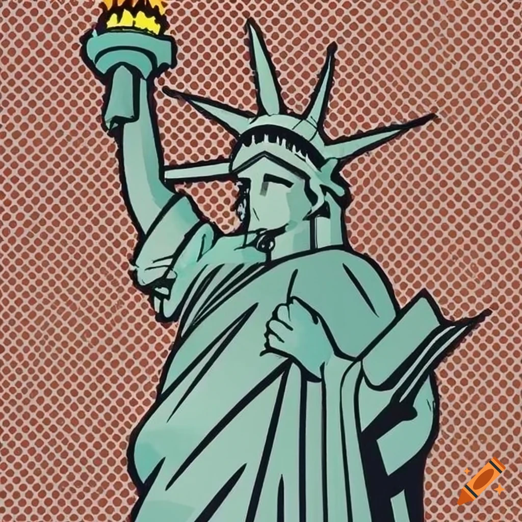 Statue of Liberty in the style of Roy Lichtenstein on Craiyon