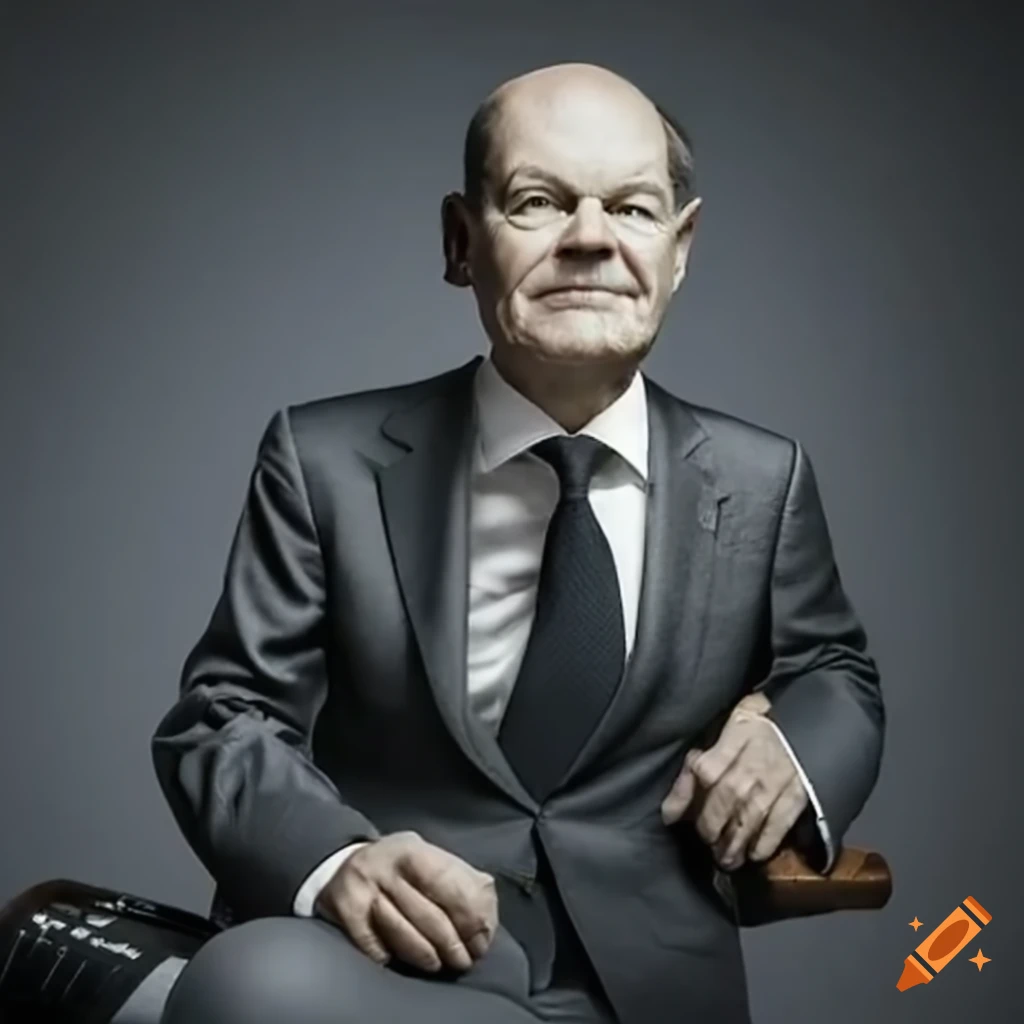 Olaf Scholz sitting on a Taurus rocket