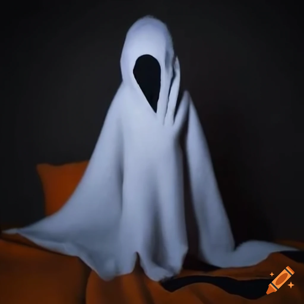 Meerkat in halloween ghost costume with cut eyeholes on Craiyon