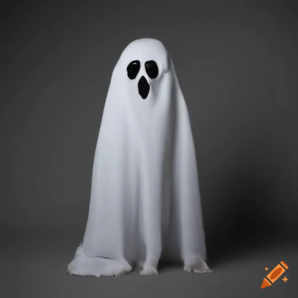 Meerkat in a ghost halloween costume with cut eyeholes on Craiyon