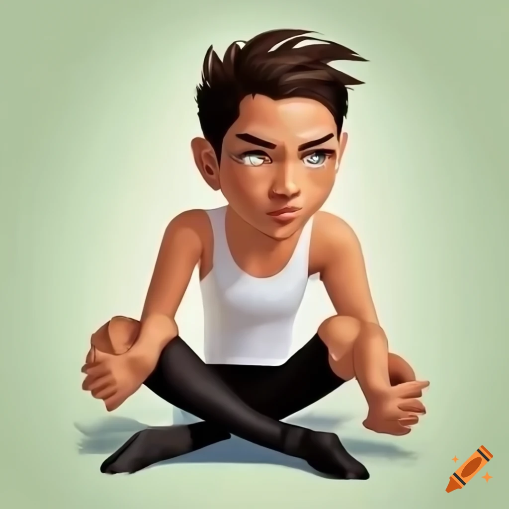 Handsome young man with brown hair and hazel eyes in sporty attire