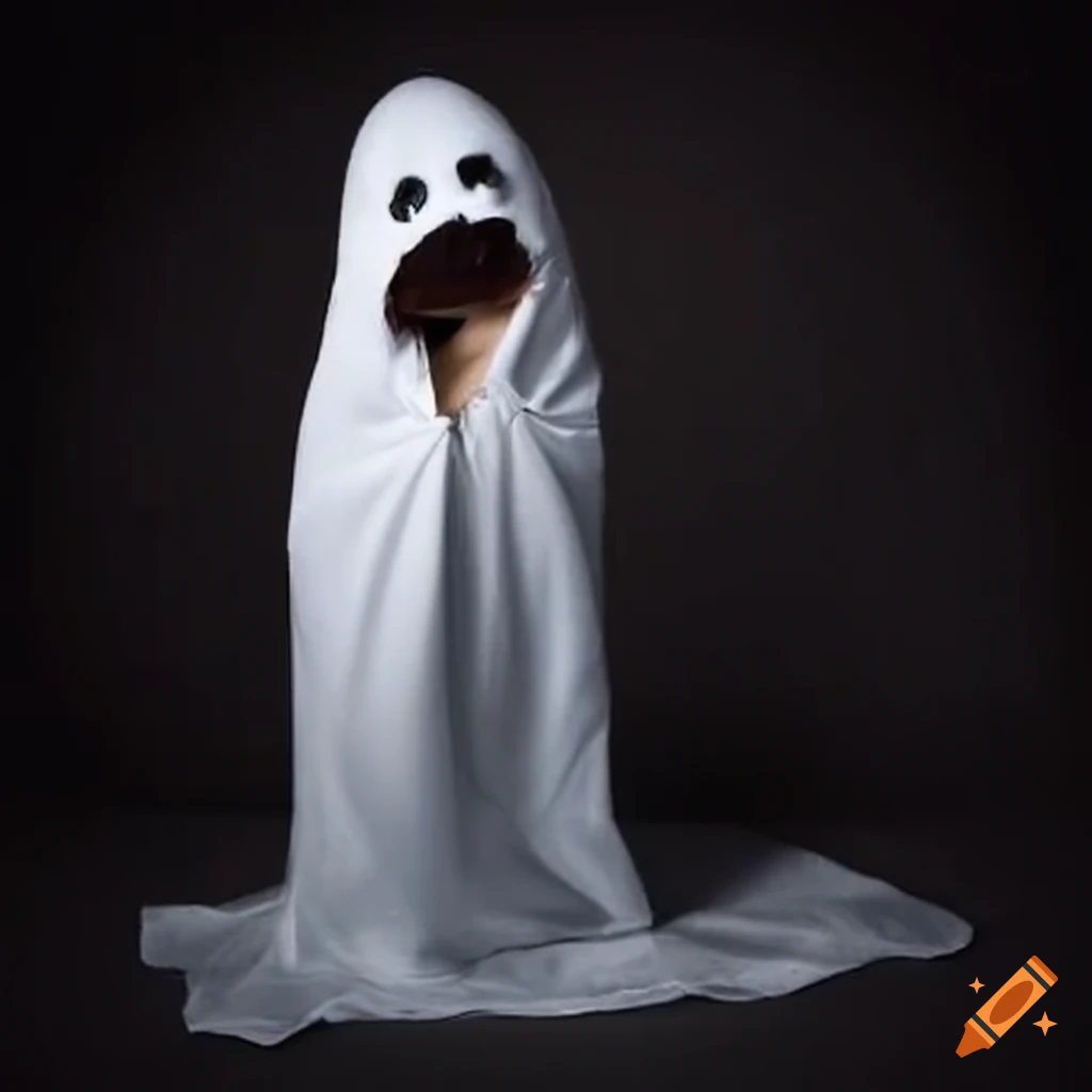 Meerkat in halloween ghost costume with eyeholes on Craiyon