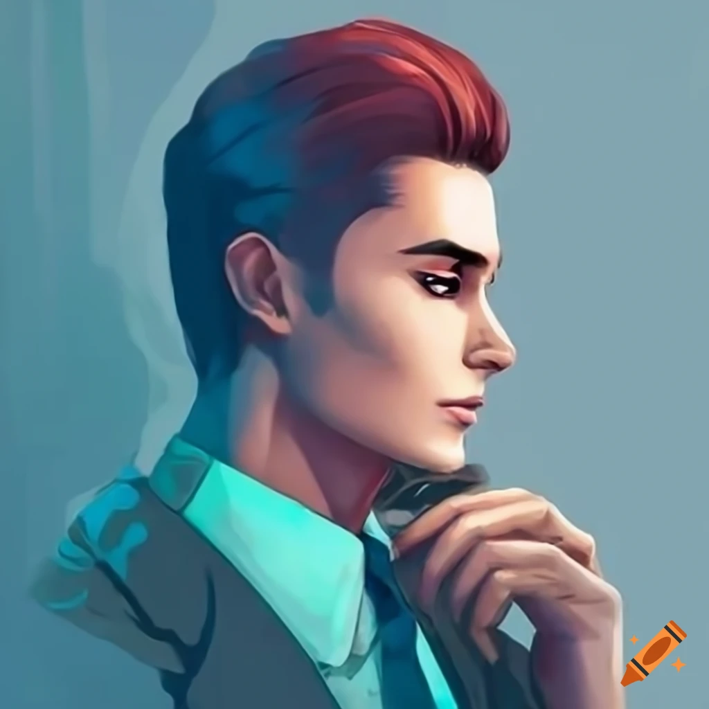 Stylish successful young man in a full image