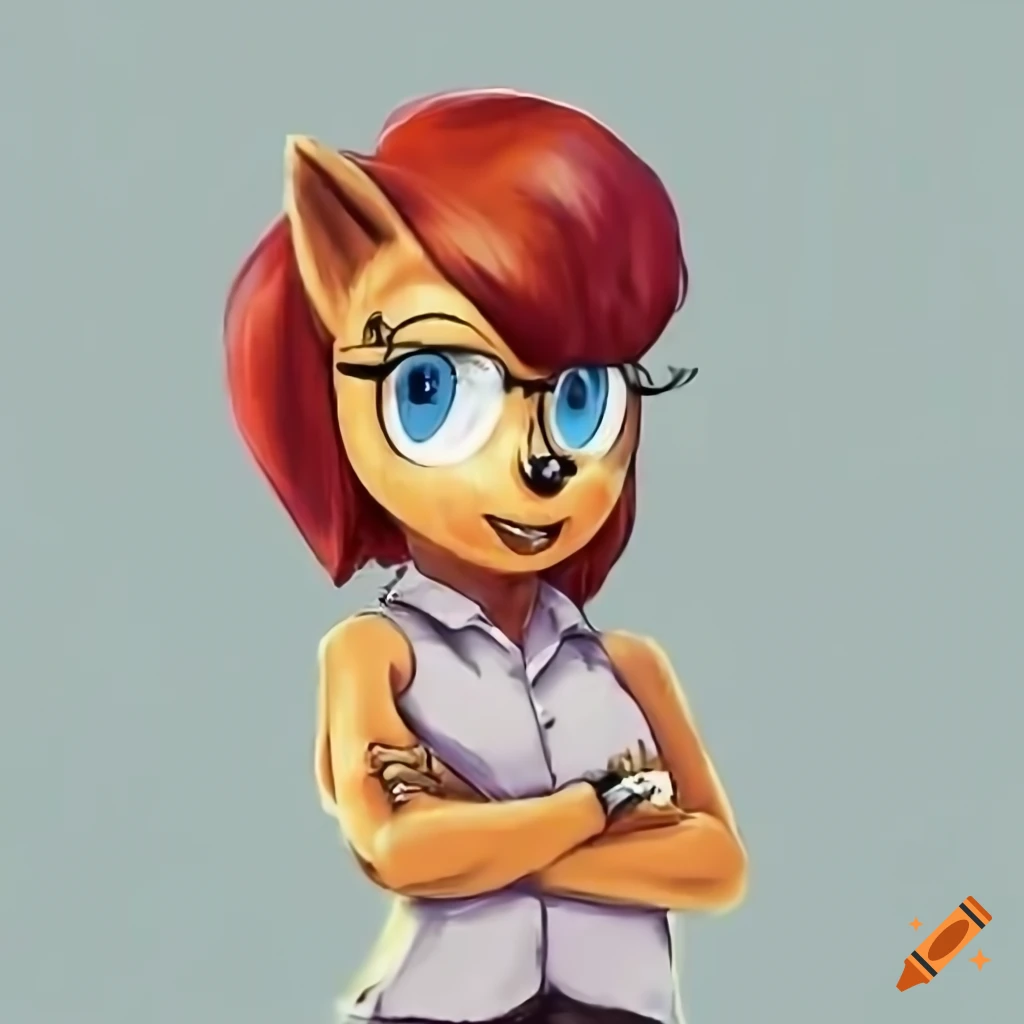 Sally Acorn with black pixie cut hair in a pink shirt and glasses