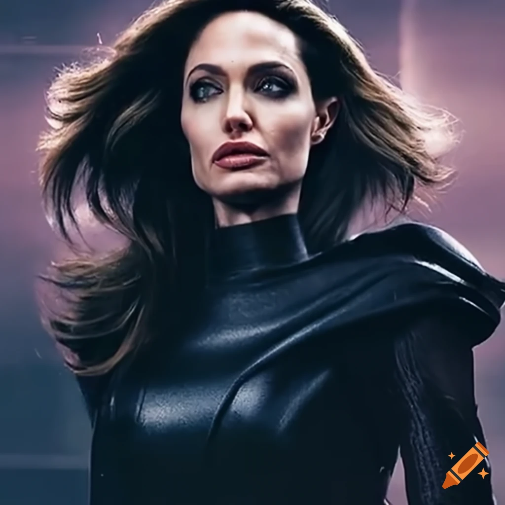 Movie scene with Angelina Jolie in an action setting from Bladerunner ...