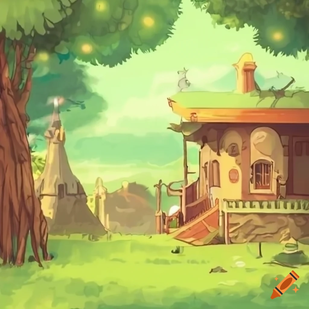 Studio Ghibli style background for Calico Critters