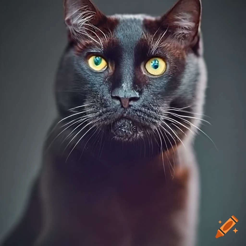 Black cat behaving playfully