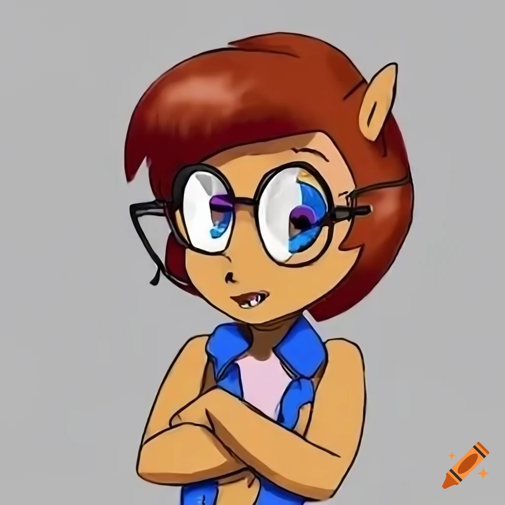 Sally Acorn with pixie cut hair in a pink shirt and glasses, arms crossed