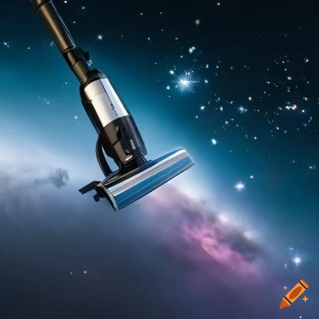 Vacuum cleaner floating in space on Craiyon