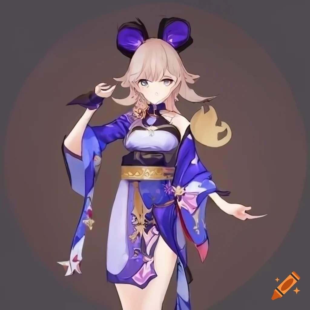 Character Lisa in elegant traditional kimono