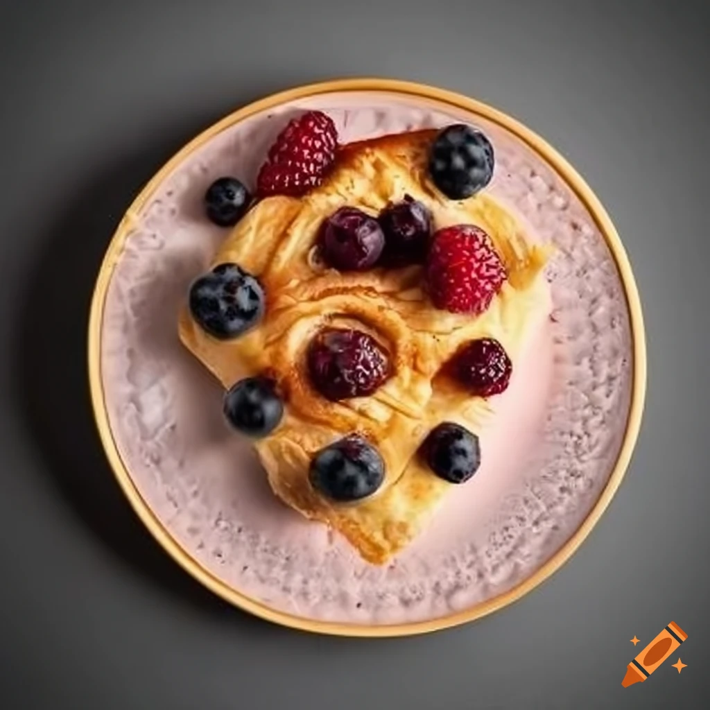 Delicate pastry filled with fruit compote and golden lattice crust