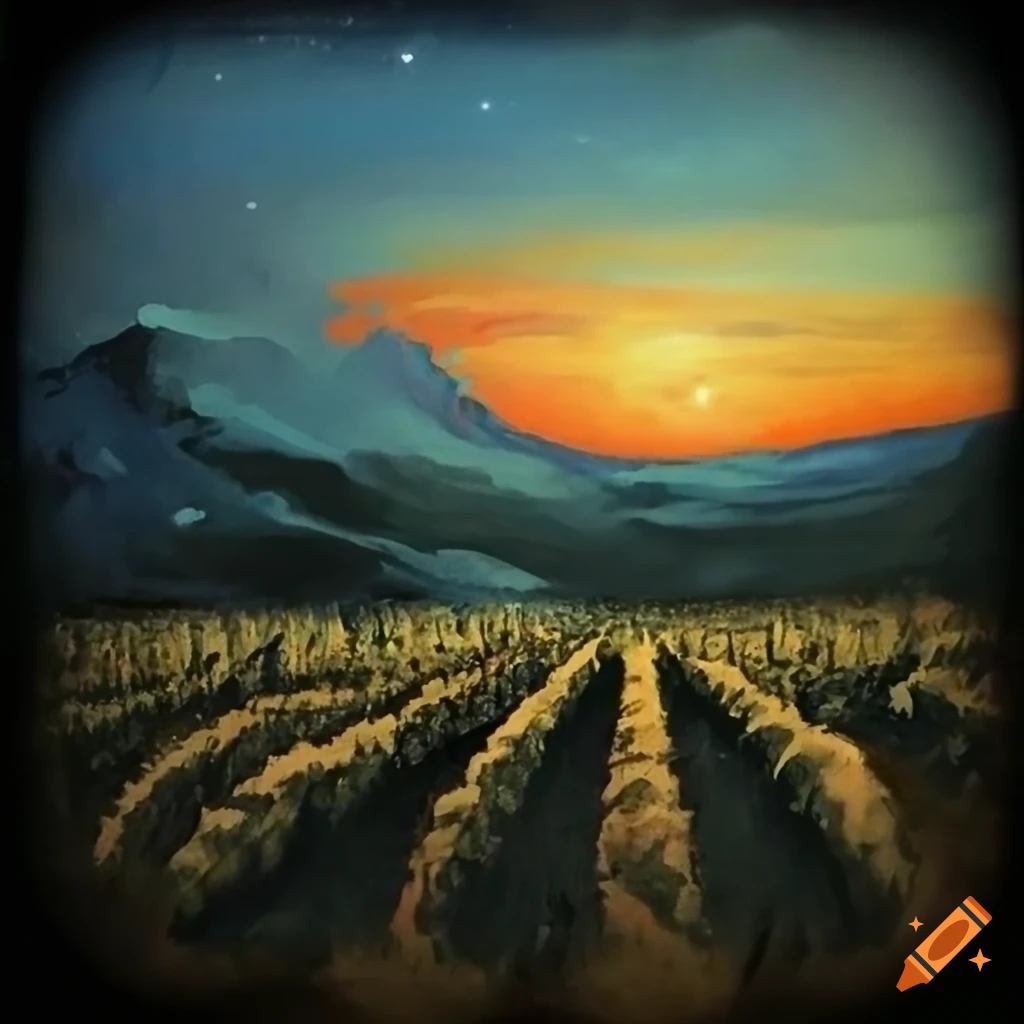 Stealth mission in a vineyard at night portrayed in masterful ink