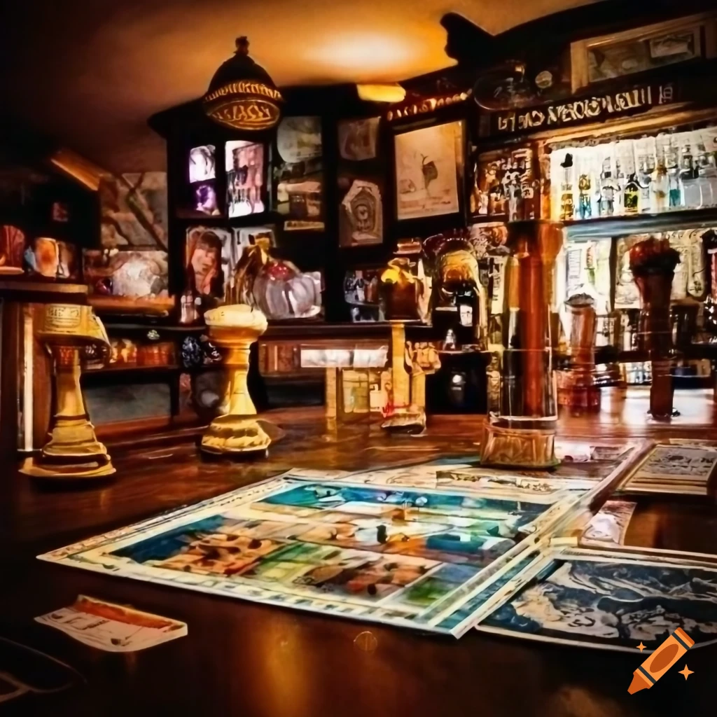 British pub with board game theme on Craiyon