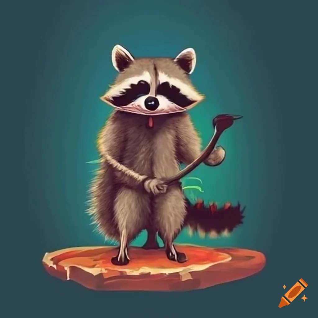 Raccoon on a rocket