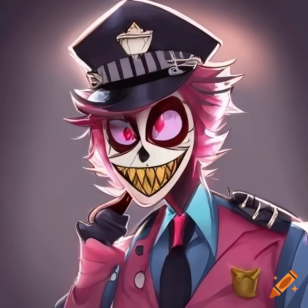 Male Hazbin Hotel Original cop Character with police hat