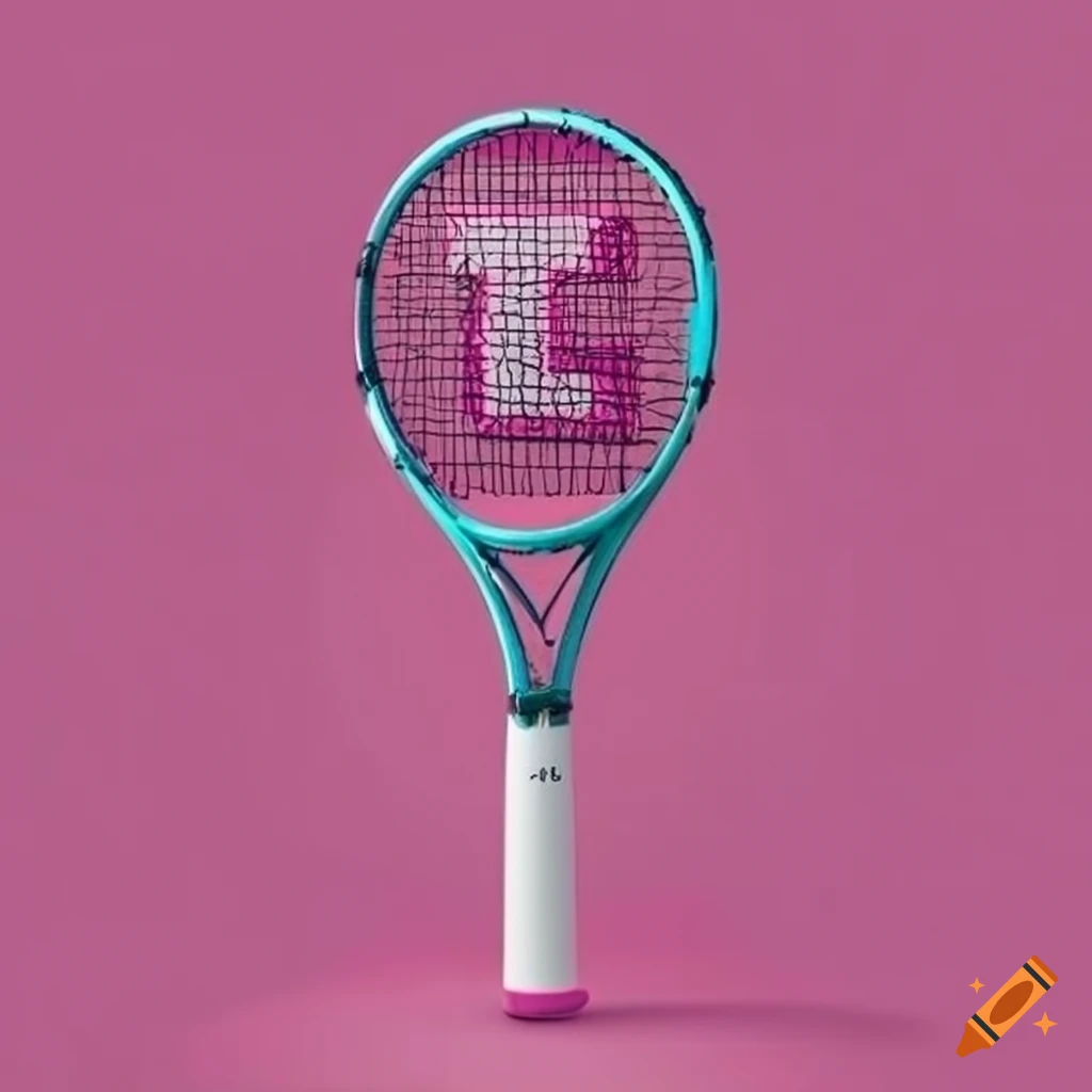 Pink Racket Logo Pink logo featuring a tennis racket with the letter L on Craiyon