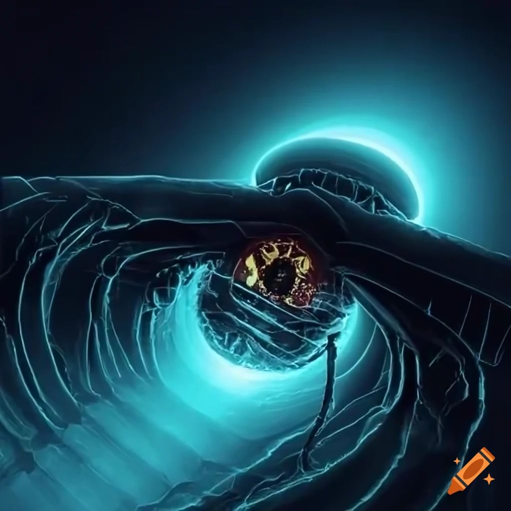 X-ray robot representation of wave function collapse on Craiyon