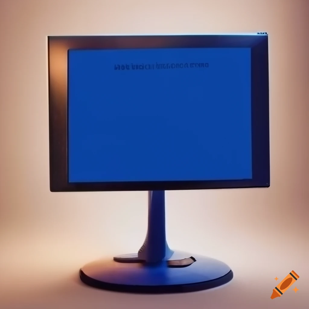 Computer monitor displaying a blue screen error message on Craiyon