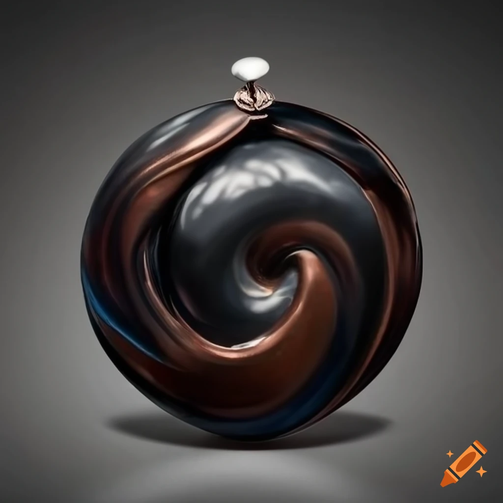 Black obsidian in a copper setting fused in a swirl hanging from a silver chain