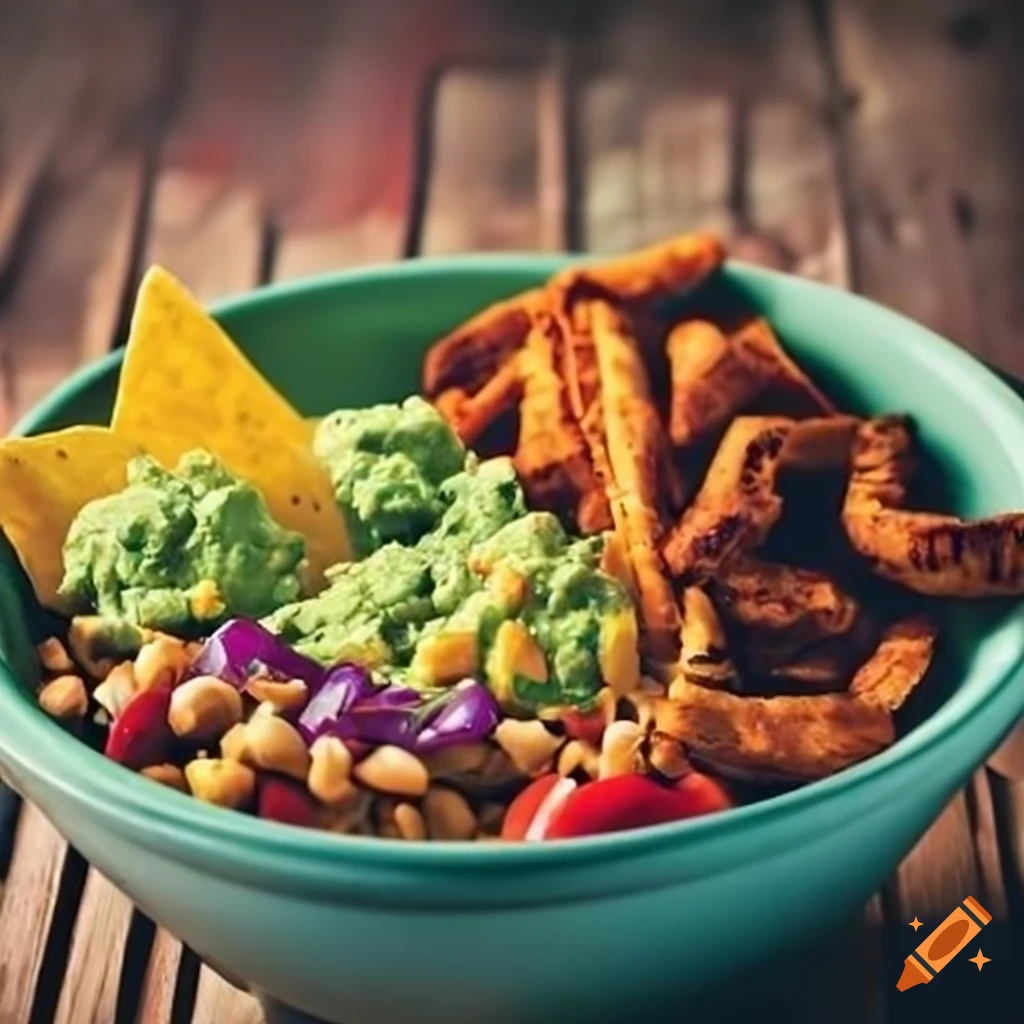 Colorful and savory taco bowl with authentic Mexican ingredients