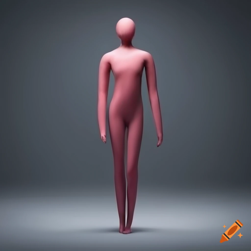 Full body faceless model on gray background