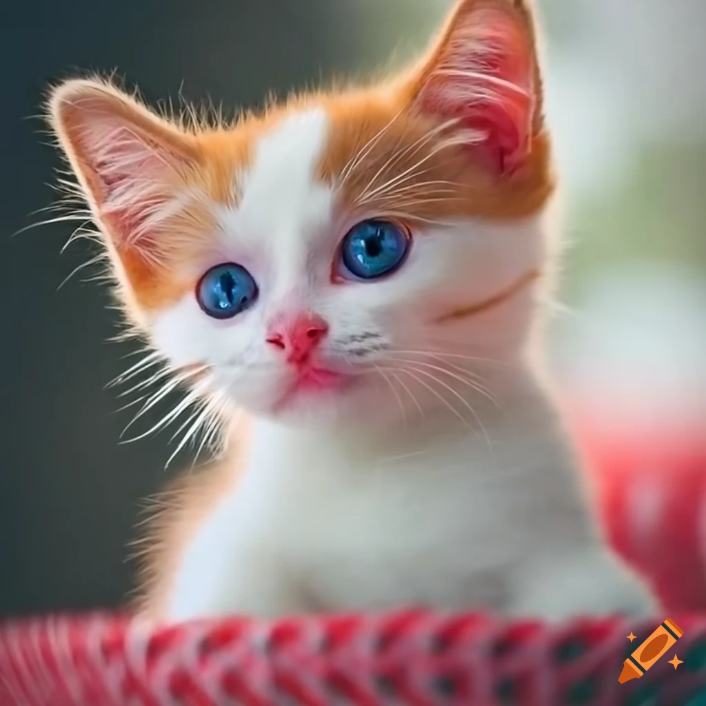 Red, white, and blue colored kittens
