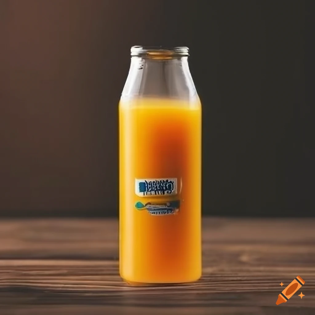 Bottle of orange juice with supermarket brand label