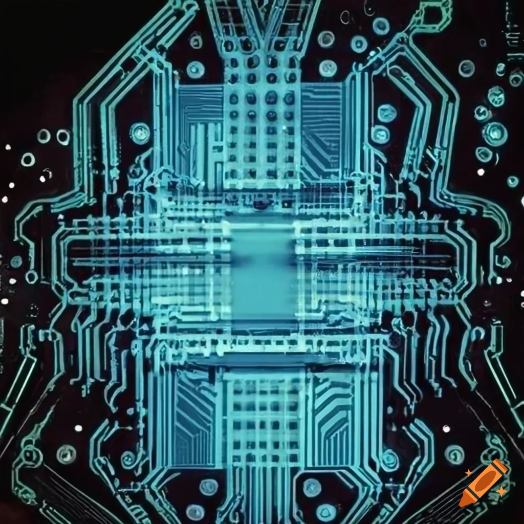 X-ray sticker showing a circuit board with interconnected wires