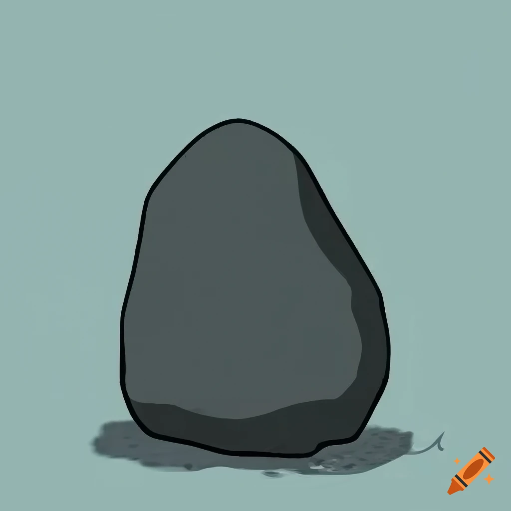 Gray stone cartoon outline design