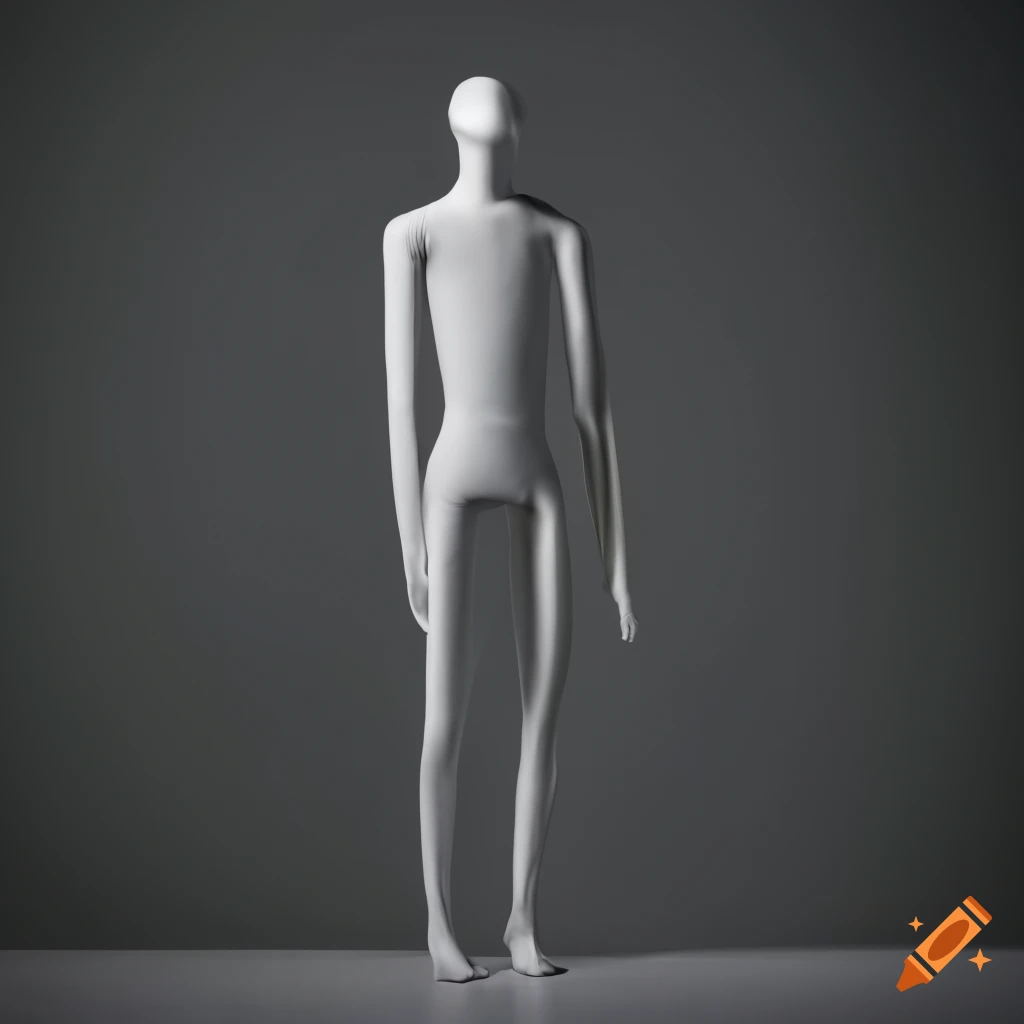 Fashion model in full body shot on gray background