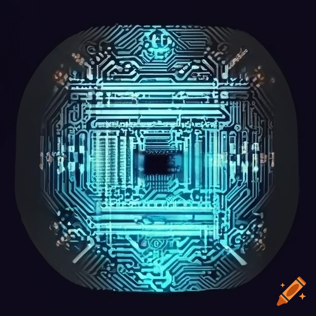 X-ray sticker of a circuit board with interconnected loops of wires